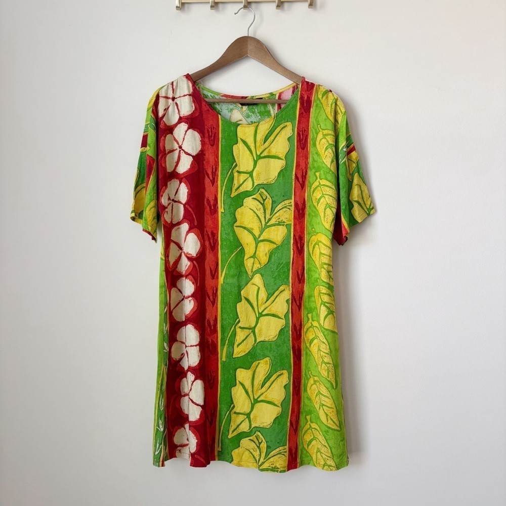 Jams World Aloha Aina Tropical Floral Short Sleeve Shift Dress XS NEW NWT
